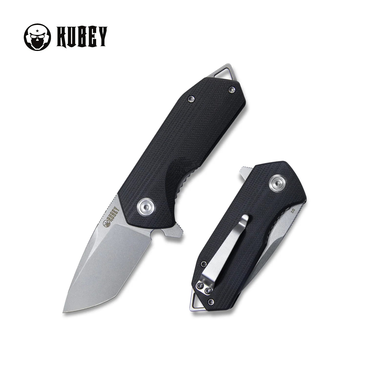 Kubey Campe | Black G10 & Beadblast D2 (Compact Flipper)