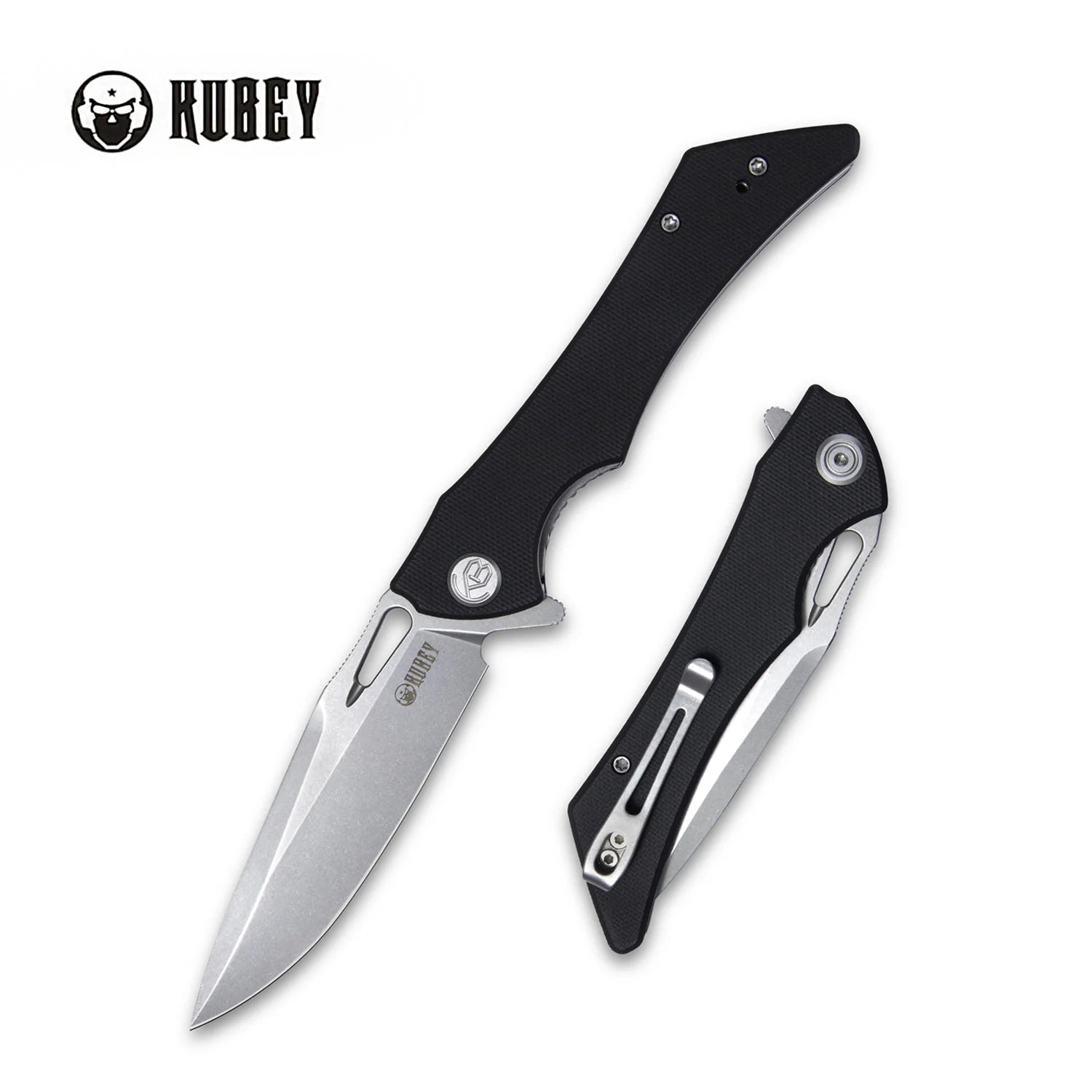 Kubey Kuwagata | Black G10 & Dark Stonewashed D2 (Compact EDC Flipper)