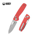 Kubey Bluff | Red G10 & Sandblast 14C28N (Crossbar Lock)