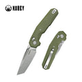 Kubey Carve | Green G10 & Beadblast Tanto (Crossbar Lock)