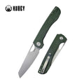 Kubey Elang | Green Micarta & Beadblast AUS-10 (Sheepsfoot EDC)
