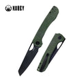 Kubey Elang | Green Micarta & Blackwashed AUS-10 (Sheepsfoot EDC)
